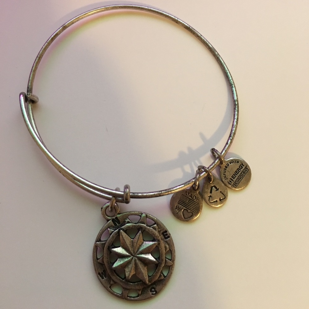 Alex and Ani Silver Compass Bangle