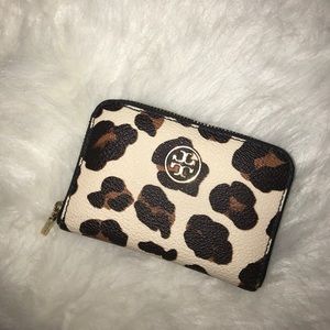 Tory Burch small leopard wallet with key holder