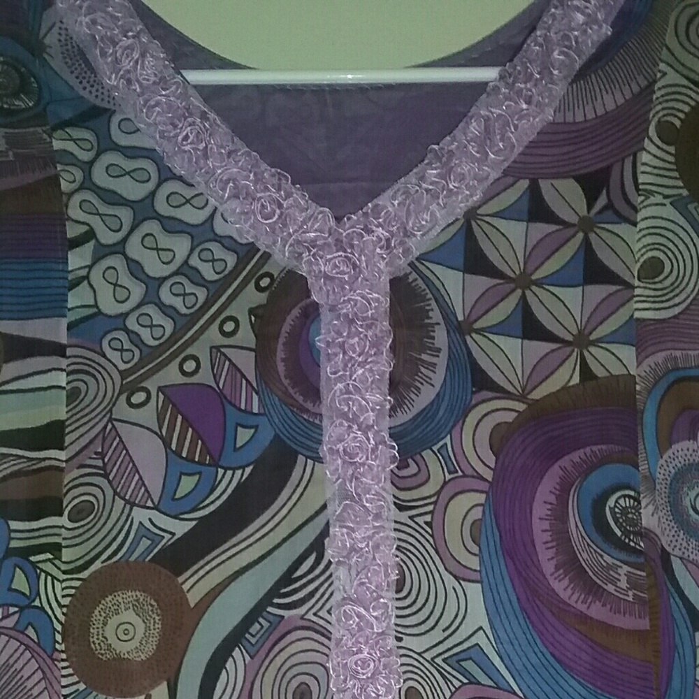 Beautiful Purple Print Maxi Dress Size Large