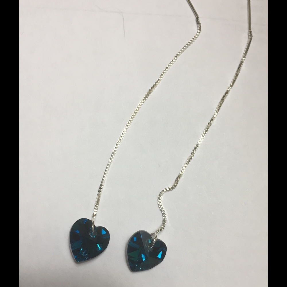 NWOT Teal Heart Shape Earrings