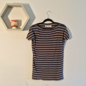 Madewell stripe zipper tee