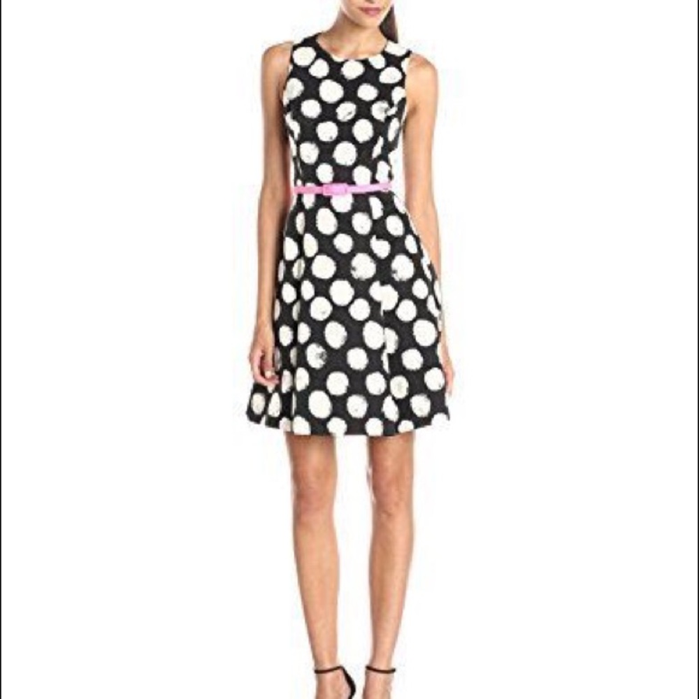 Eliza J Fit & Flare Dot Dress