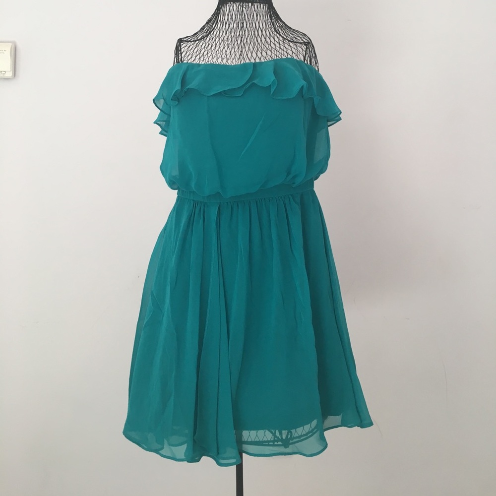 Formal Turquoise Strapless Dress