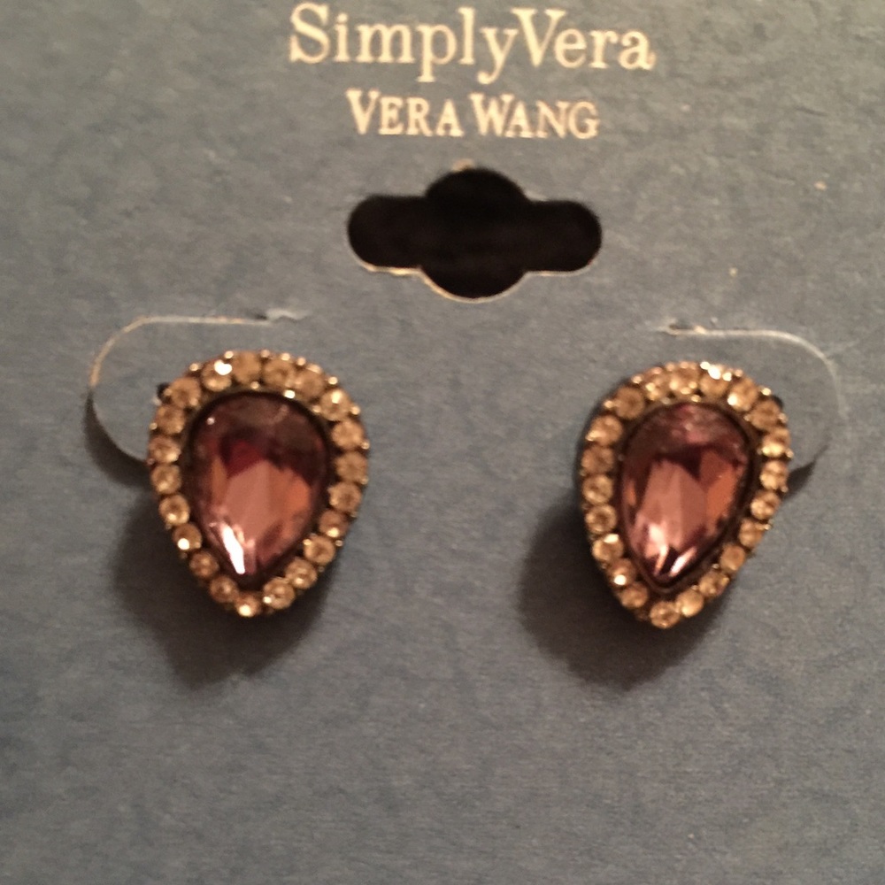 SIMPLY VERA WANG Pear Shape PURPLE EARRINGS