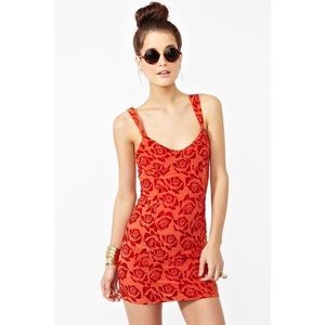 Nasty Gal x MINKPINK Velvet Rose Brenda Dress