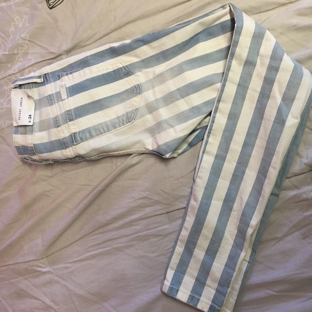 Joe's striped skinny jeans