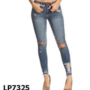 Destruction ankle jeans