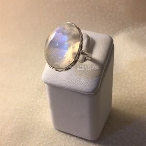 Size 6.5 Sterling Silver & Genuine Moonstone Ring