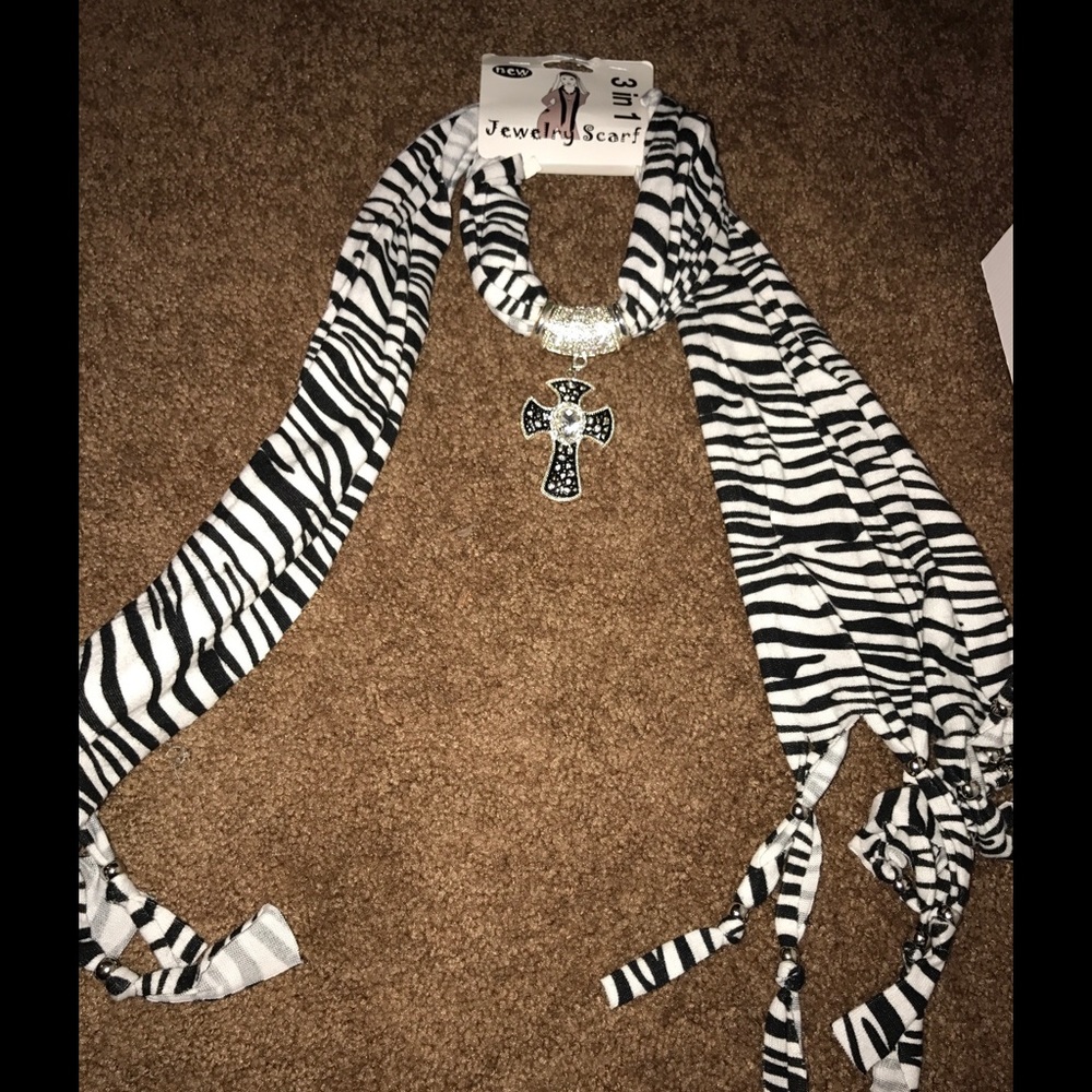 Exotic Zebra jewelry scarf