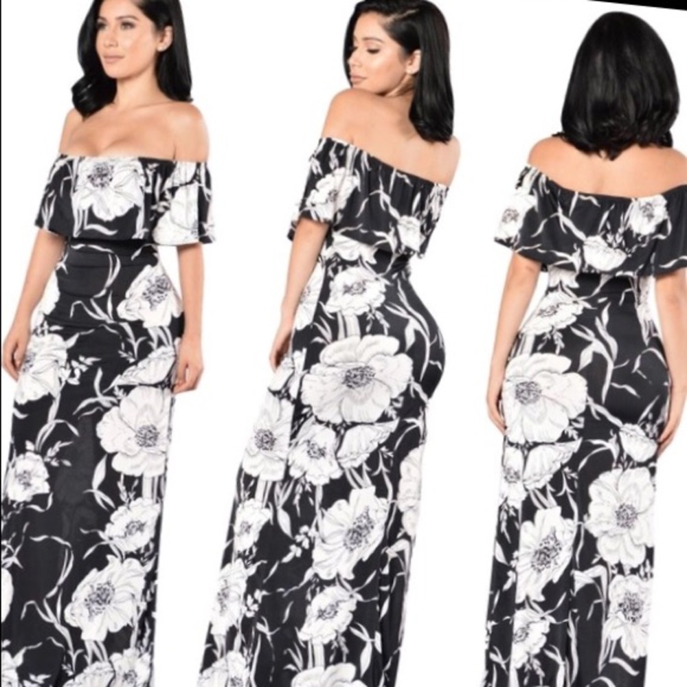 B&W maxi dress