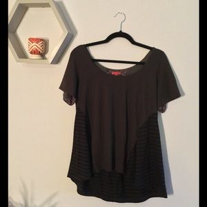 Anthropologie blue/grey floral tee