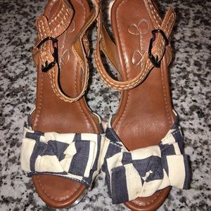 Jessica Simpson wooden chunky heels