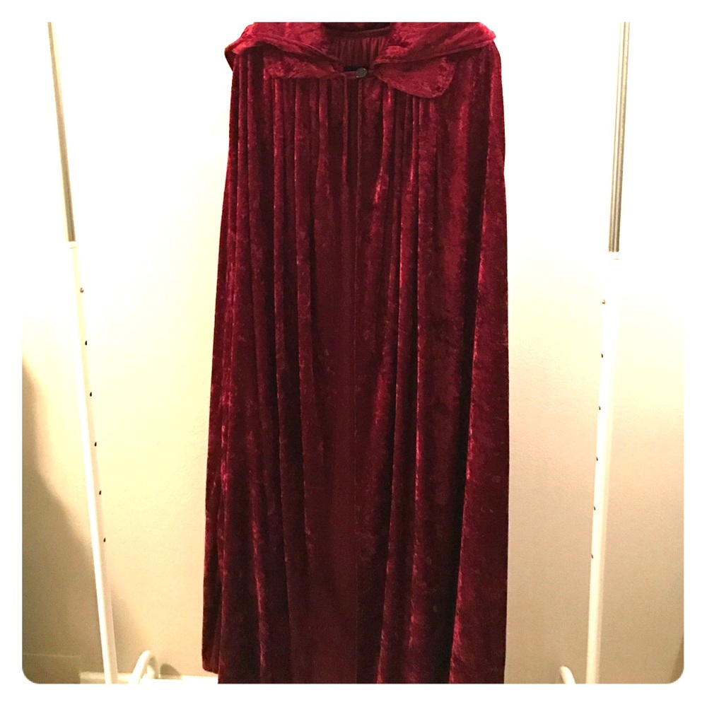 Burgundy Velvet Cape with Arm Holes