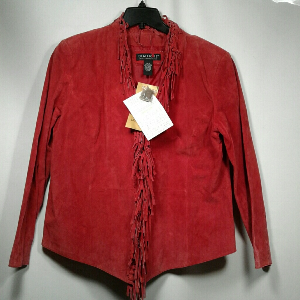 red washable leather jacket