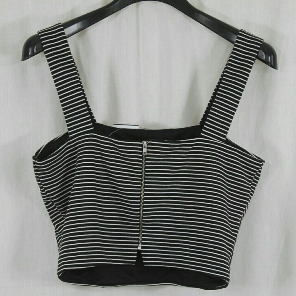 WAYF BLACK IVORY CROPPED TANK LARGE NWT - Picture 3 of 3