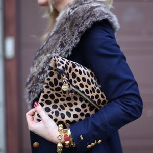 Clare Vivier - Leopard Fold-over Clutch - Clare V.