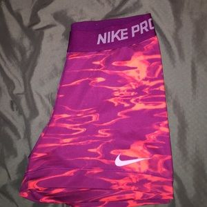 Nike Pro purple and pink marble spandex.