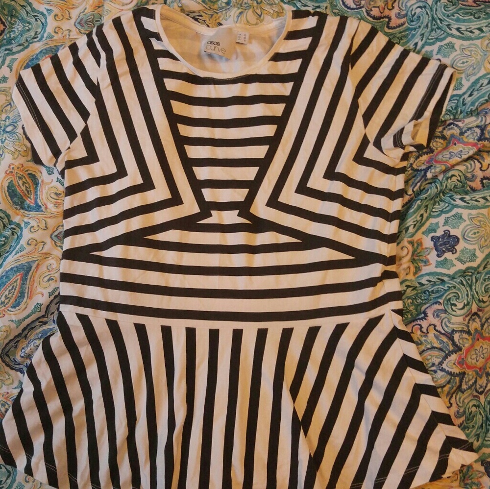 Super cute stripe peplum blouse