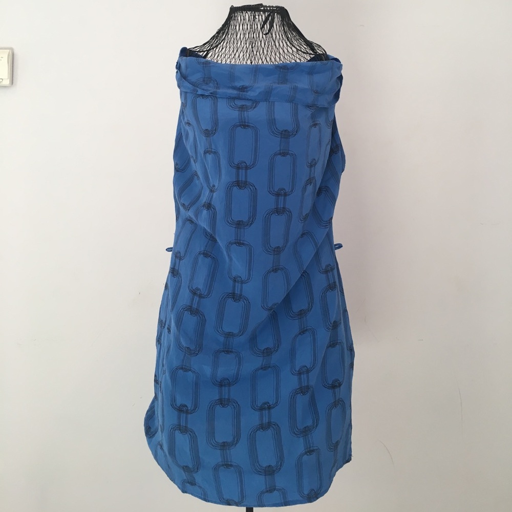 Off the shoulder blue and black dress