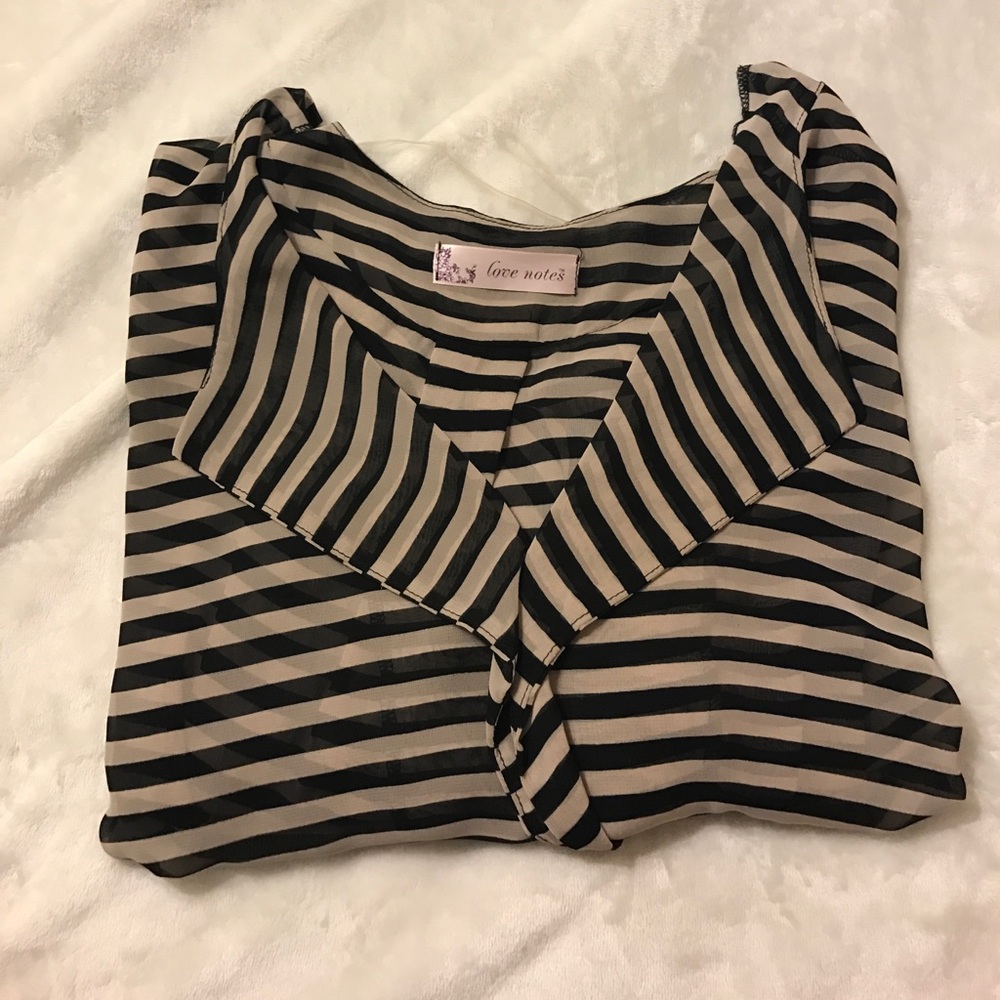 Sheer Black and White Blouse