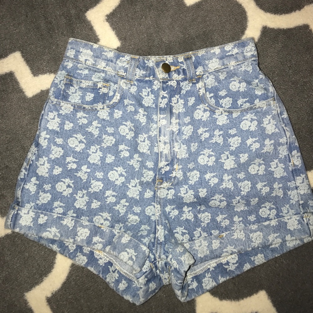 American Apparel Highwaisted Floral Shorts
