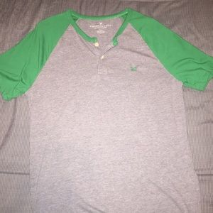 Green/Grey American Eagle Collard Shirt