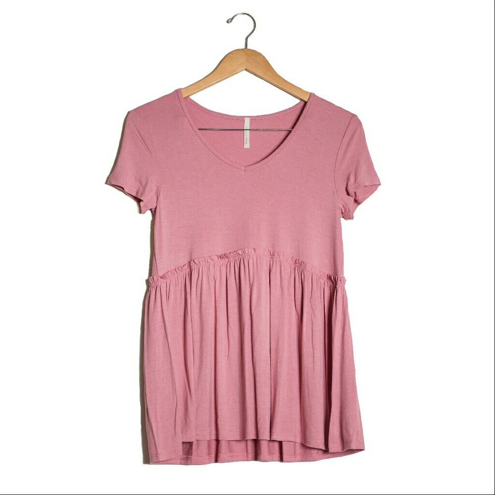 Olivia ruffle peplum in rose