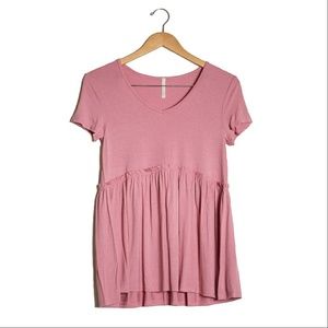 Olivia ruffle peplum in rose