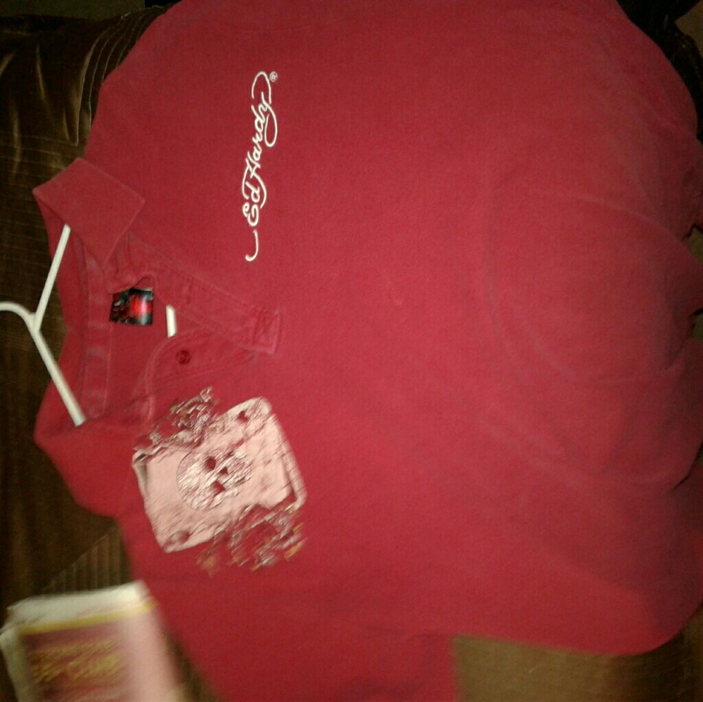 Red Ed Hardy Short Sleeve T-Shirt