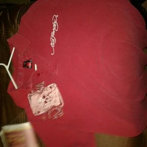 Red Ed Hardy Short Sleeve T-Shirt