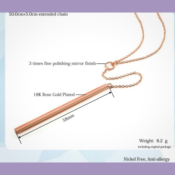 Oh So Sexy Rose Gold Circle Bar Necklace~New! - Picture 3 of 7