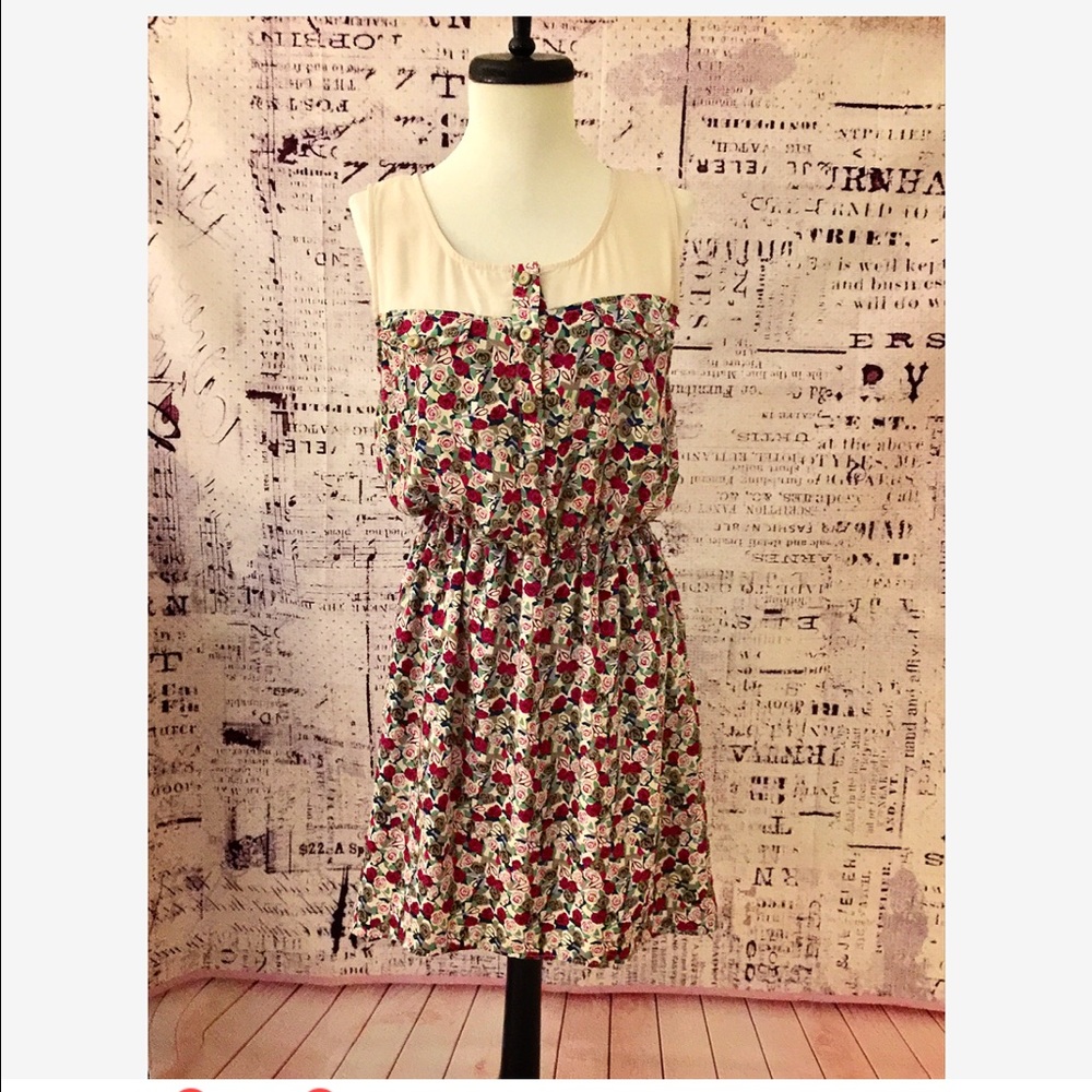 Peppermint Anthropologie floral high low dress