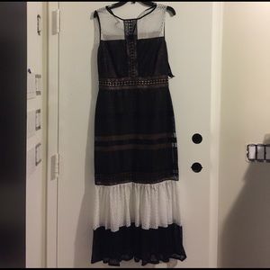 Dressy Maxi Dress (White Black and Nude)