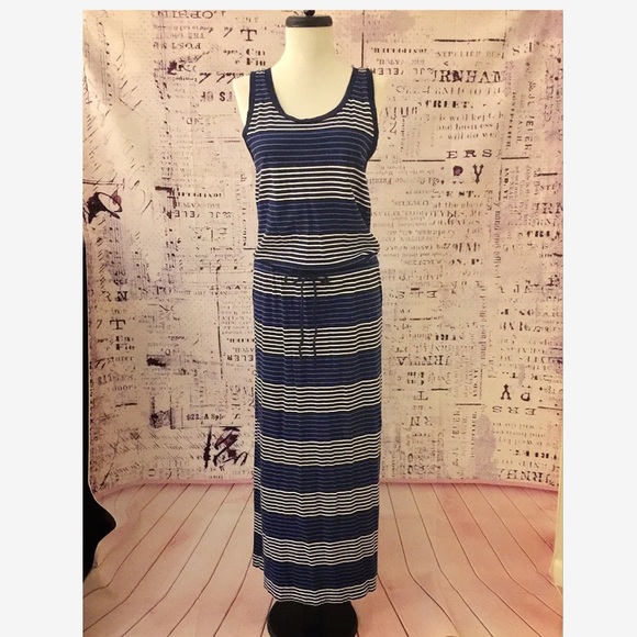 Striped tank drawstring maxi dress - Picture 2 of 4