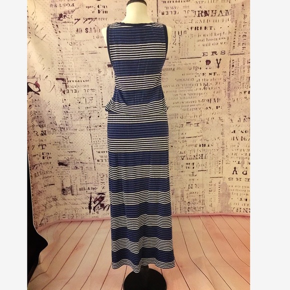 Striped tank drawstring maxi dress - Picture 3 of 4