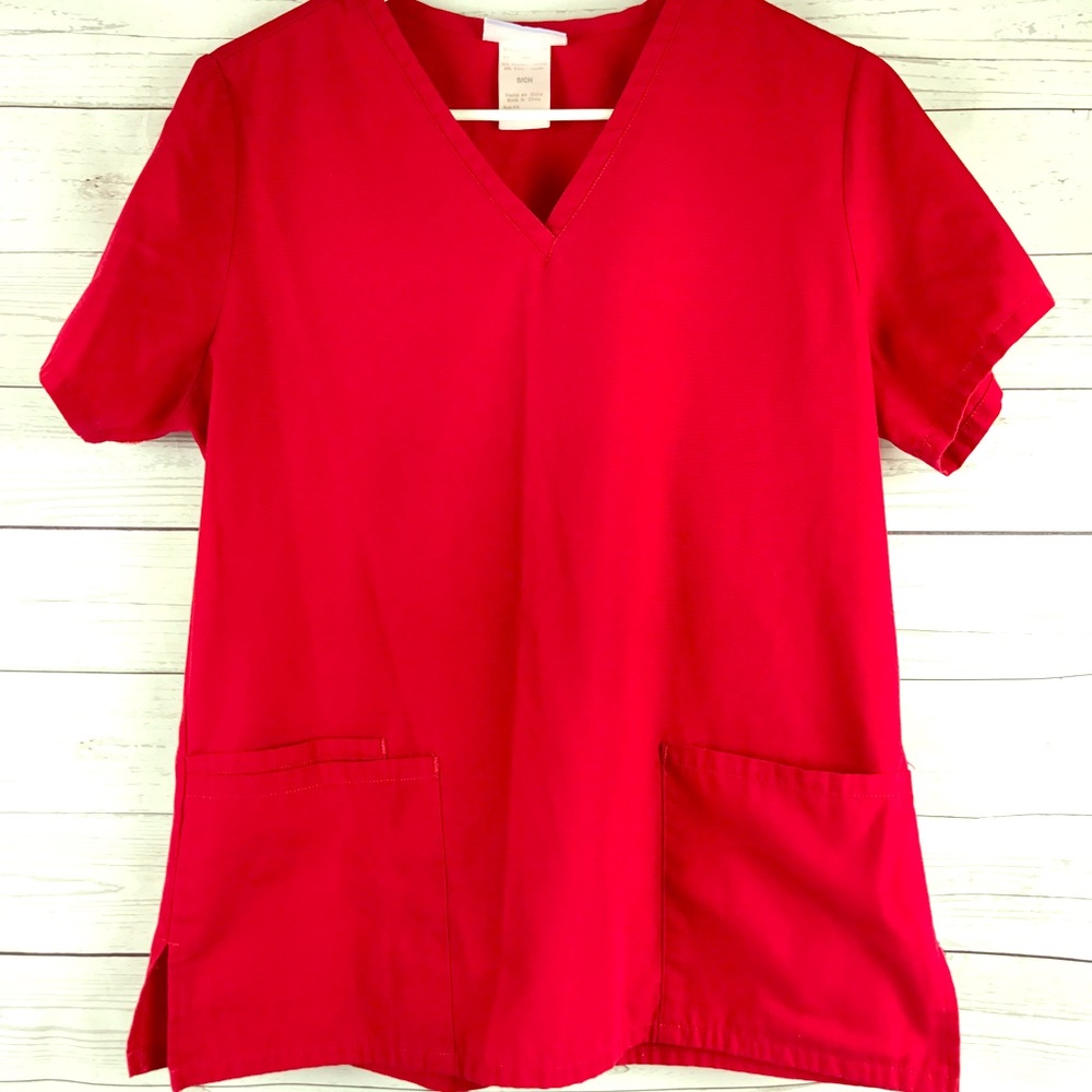 Red Scrub Top