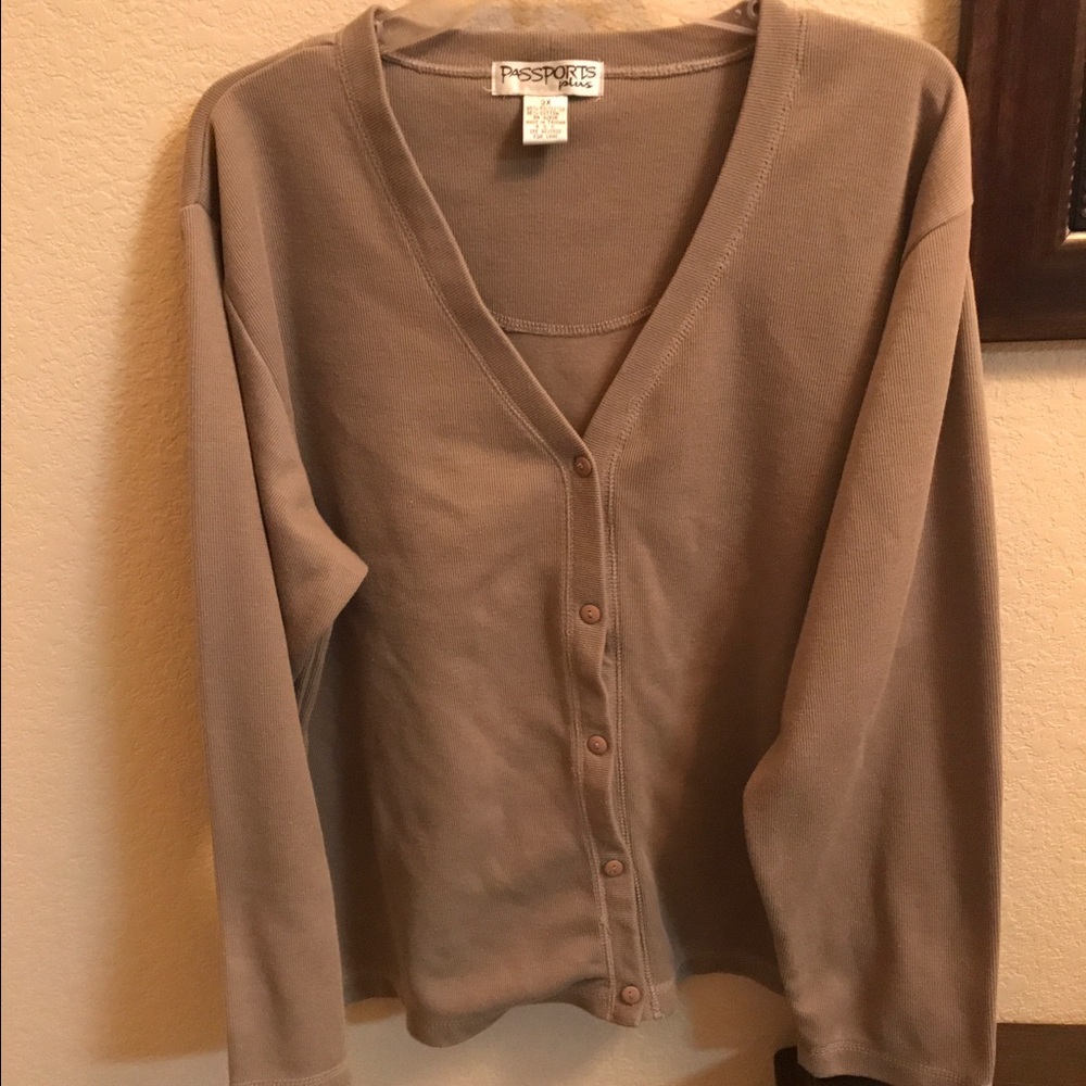 Olive button down cardigan