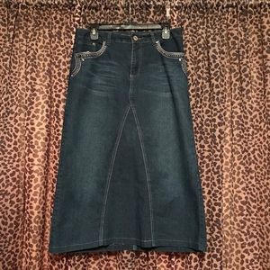 Cato Long Blue Jean Skirt