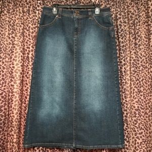 Long Blue Jean Skirt