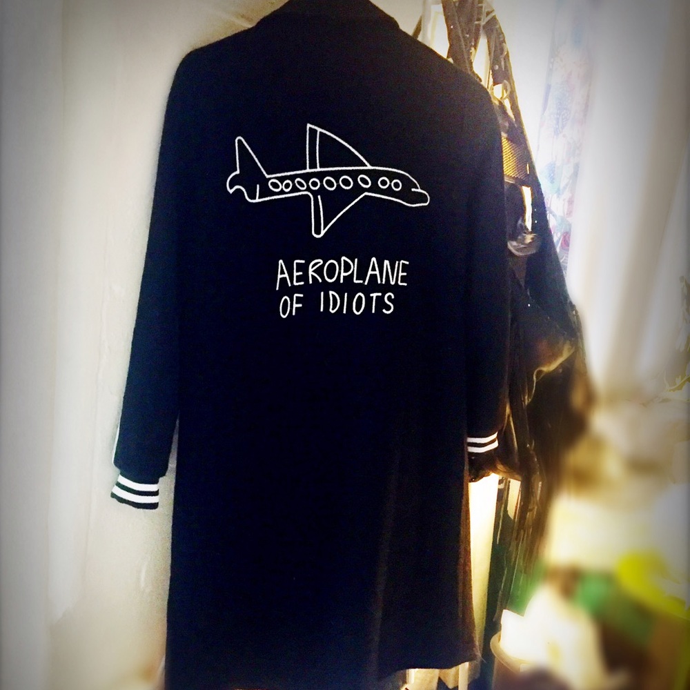 Wool blend black car coat