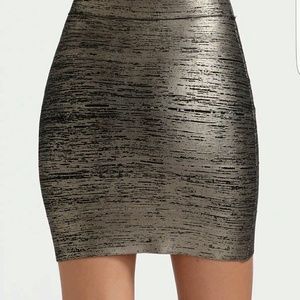 BCBG MAXAZRIA GUNMETAL JOSIE GOLD SZ L