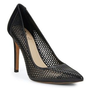 Vince Camuto Caila Lasercut Leather Pumps Black