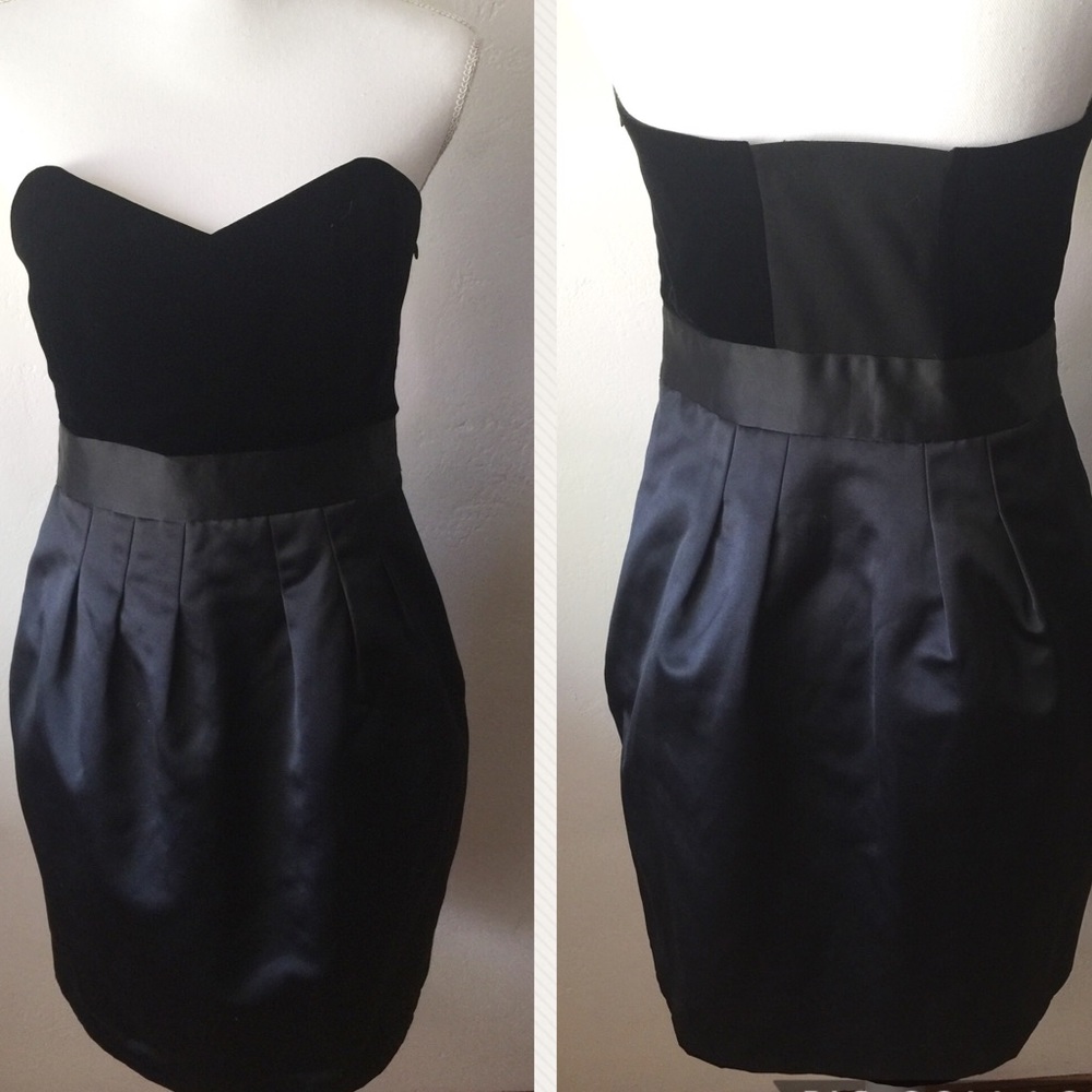 Theory Black Strapless Cocktail Dress