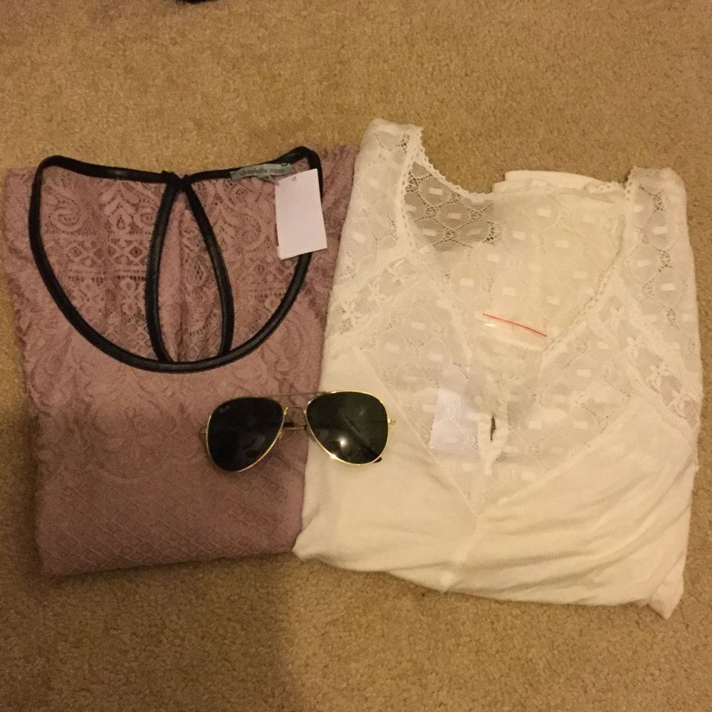 Lace peasant tops