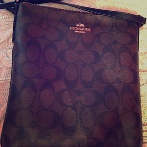Brown/black coach cross body bag, authentic