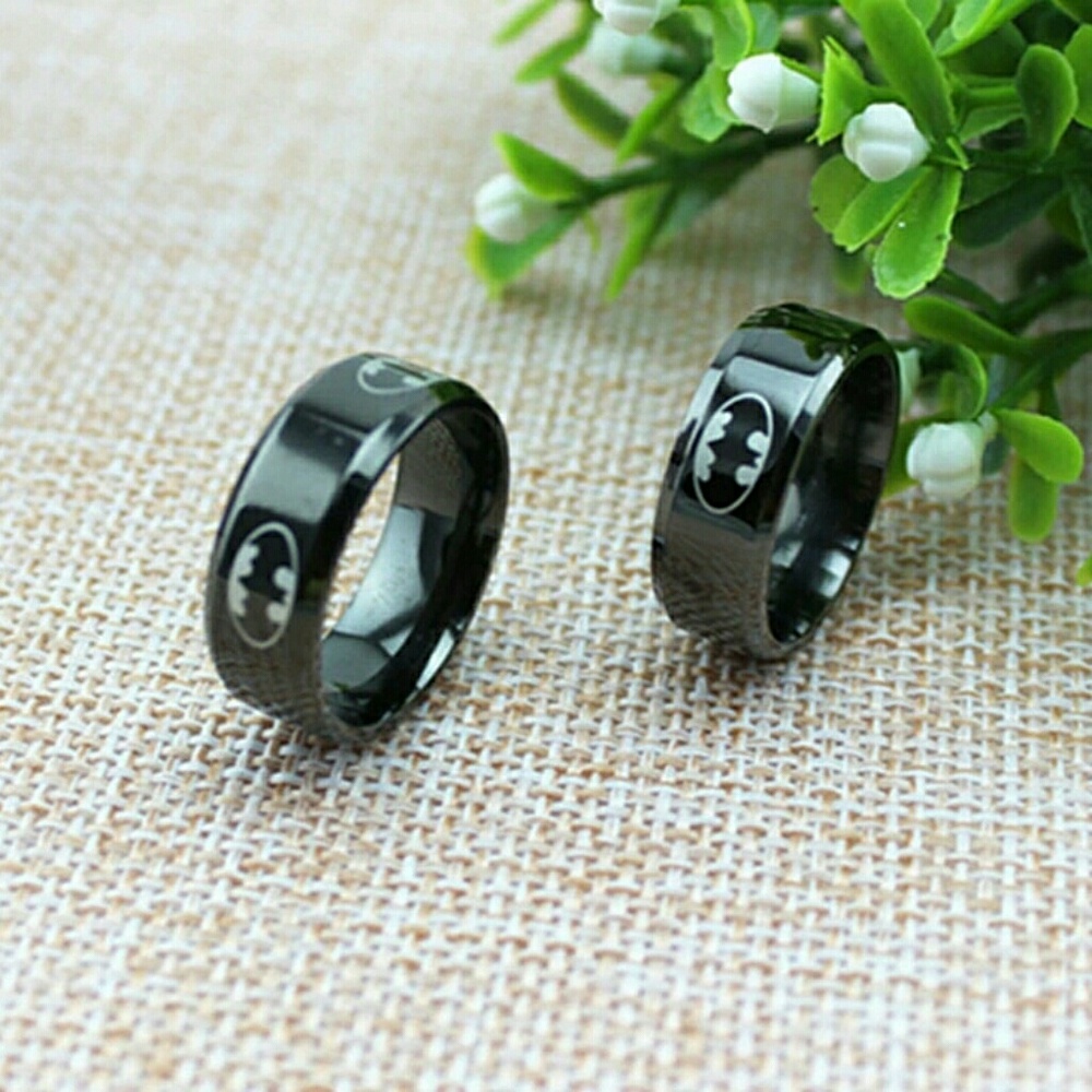 Black Stainless Batman Ring