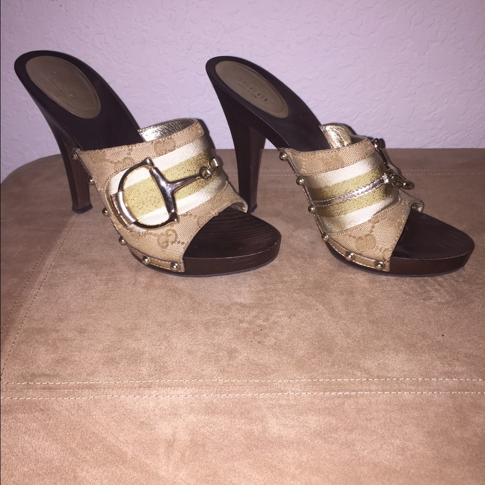 Gucci Sand Tess S Gomma White/Beige Mules