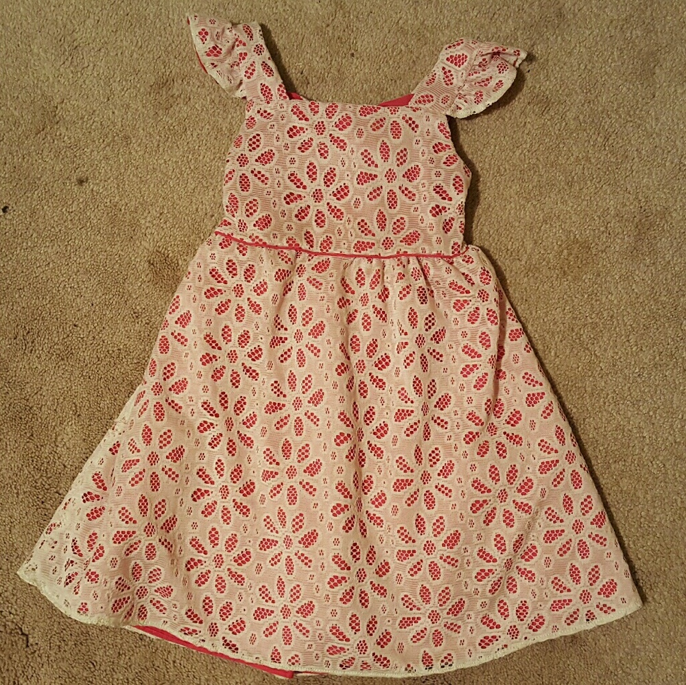 Sweet crochet flutter sleeve dress