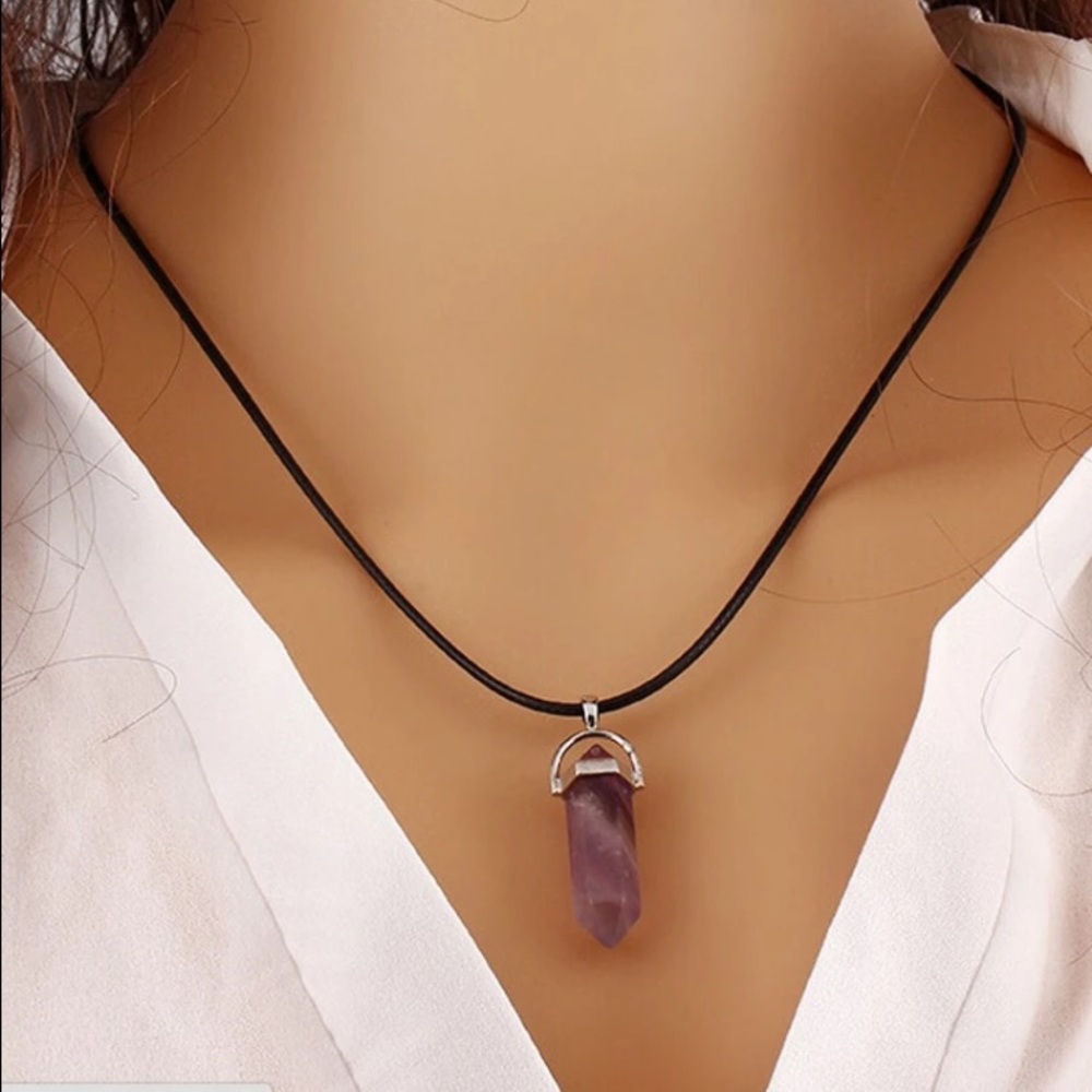 Amethyst crystal necklace
