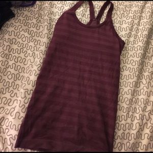 Maroon lululemon striped tank